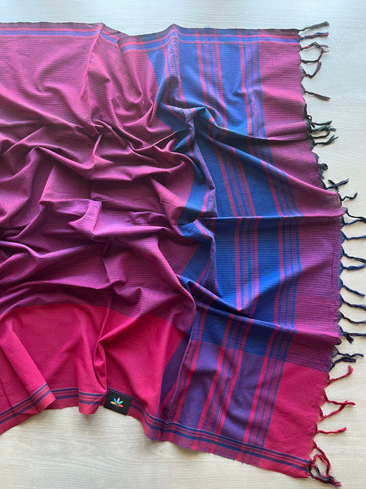 Block Printed Handloom Cotton Duppata  -28499