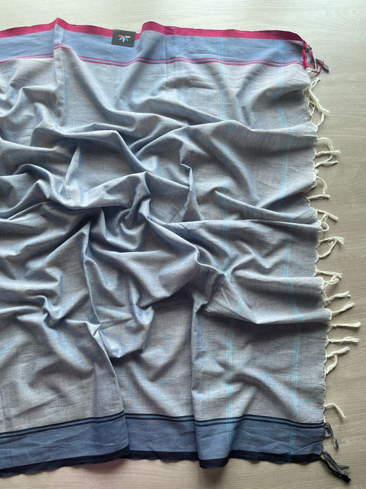 Block Printed Handloom Cotton Duppata  -28501