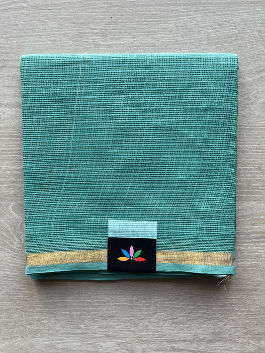 DUPPATA: Light Sea Green Plain Kota Duppata with Zari - 33113