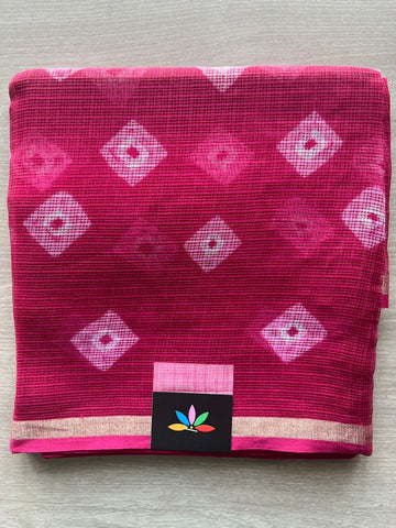 Dark Fuchsia Printed Kota Cotton Duppata - 33133