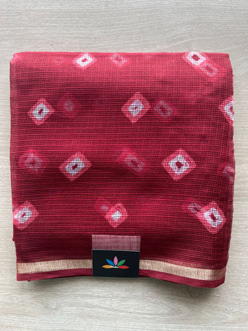 Claret Shade Printed Kota Cotton Duppata - 33135