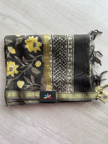 DUPPATA: Handblock Printed Chanderi Duppata  -12732