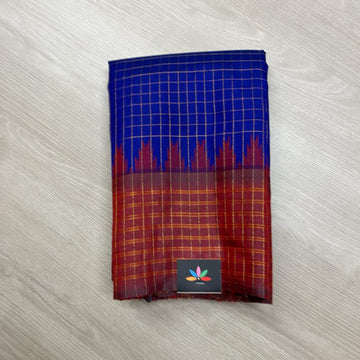 Blue - Gadwal Pure Silk Saree -3838