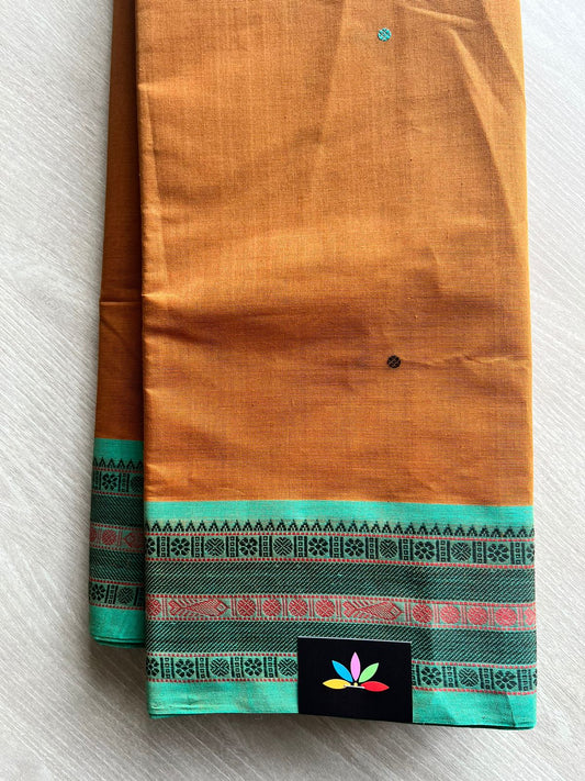 Bomkai inspired Pallu Handloom Kanchi Cotton Saree -12120