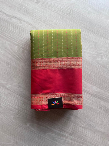 Handwoven Lakshadeepam Kanchi Cotton Saree -10836