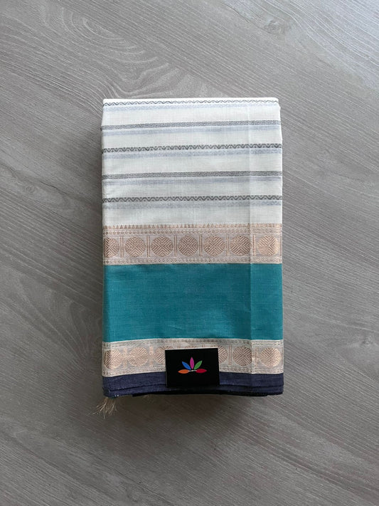 Handwoven Veldhari Kanchi Cotton Saree with Zari Pallu -10839