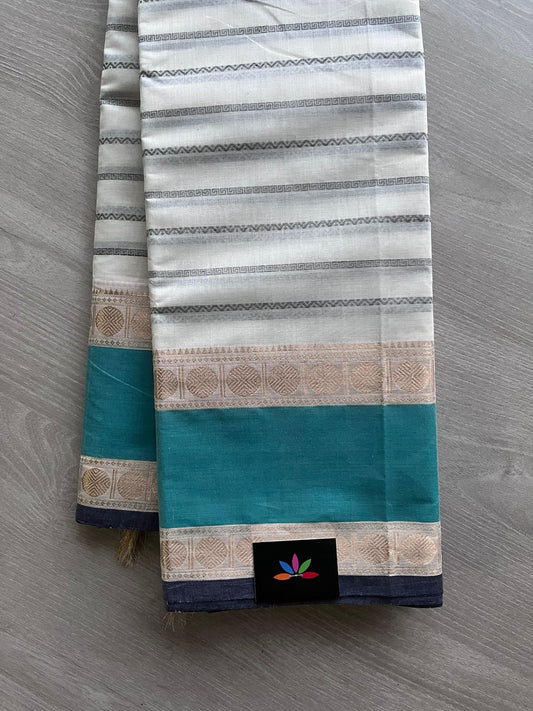 Handwoven Veldhari Kanchi Cotton Saree with Zari Pallu -10839