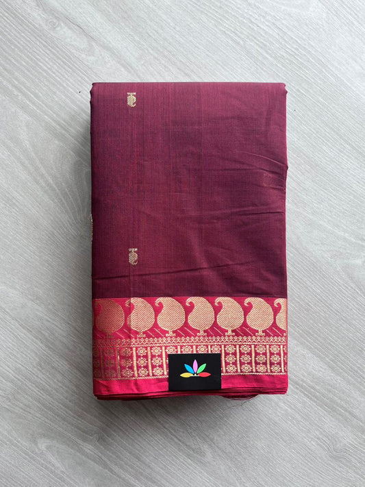 Paisley Border Handloom Kanchi Cotton Saree-12119