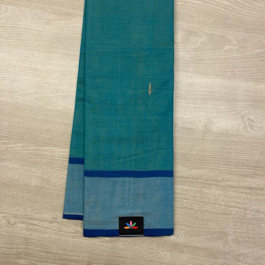 Handloom Cotton Saree(Turquoise) -2553