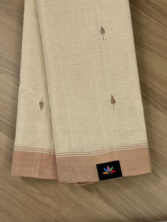 Handspun Ponduru Cotton Jamdani Saree - 14317