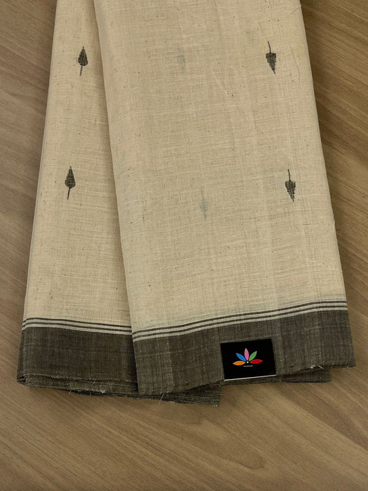 Handspun Ponduru Cotton Jamdani Saree - 14318