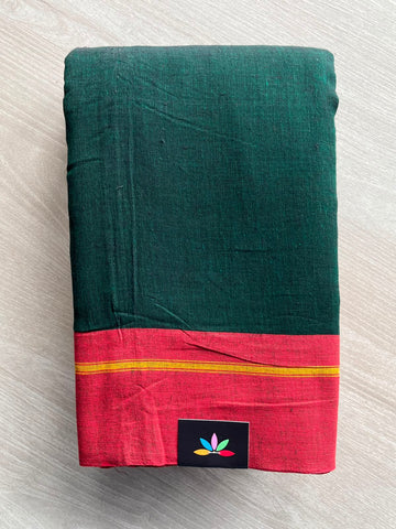 Patteda Anchu Handloom Cotton Saree (Without Blouse) - 34755