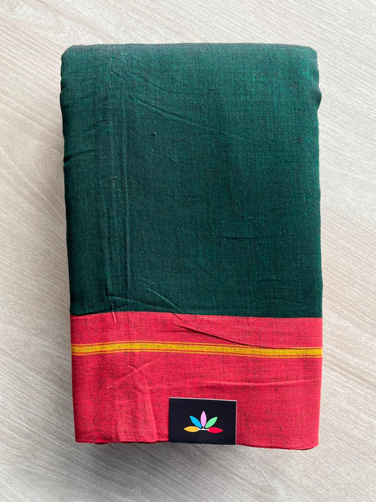 Patteda Anchu Handloom Cotton Saree (Without Blouse) - 34755
