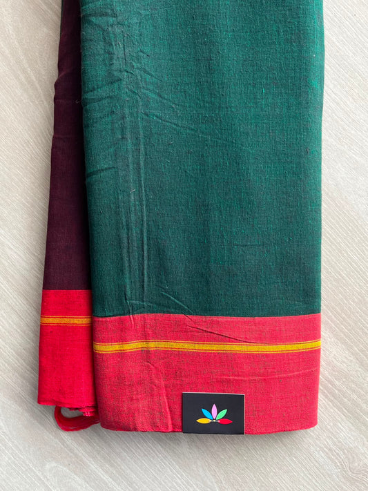 Patteda Anchu Handloom Cotton Saree (Without Blouse) - 34755