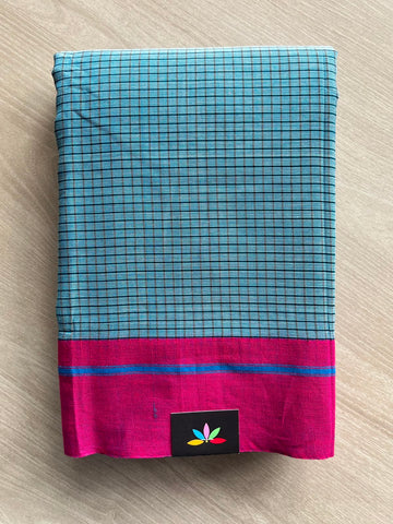 Patteda Anchu Handloom Cotton Saree (Without Blouse) - 34756