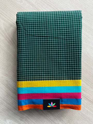Patteda Anchu Handloom Cotton Saree (Without Blouse) - 34757