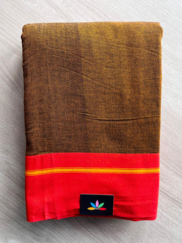 Patteda Anchu Handloom Cotton Saree (Without Blouse) - 34758