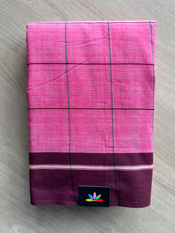 Patteda Anchu Handloom Cotton Saree (Without Blouse) - 34759