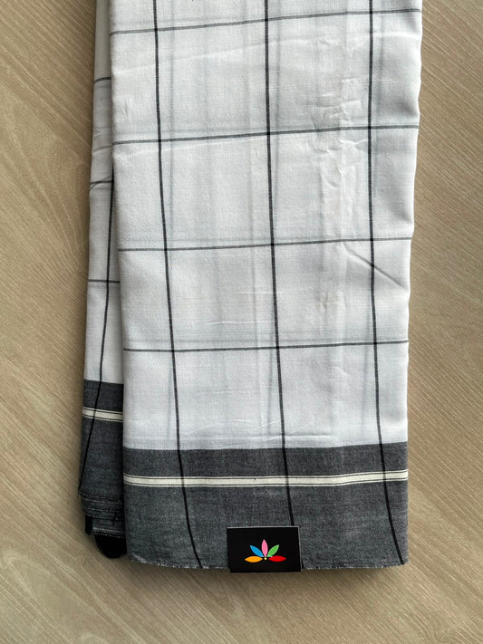 Patteda Anchu Handloom Cotton Saree (Without Blouse) - 34760