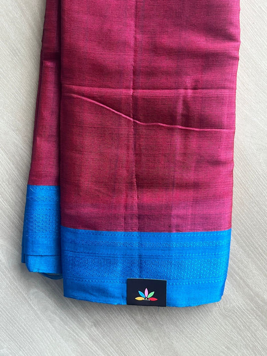 Berry Shade Handloom Viscose Cotton Saree - 35515
