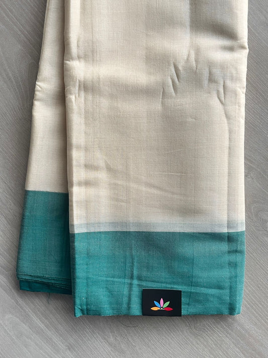 Cream Shade Handloom Viscose Cotton Saree - 35517