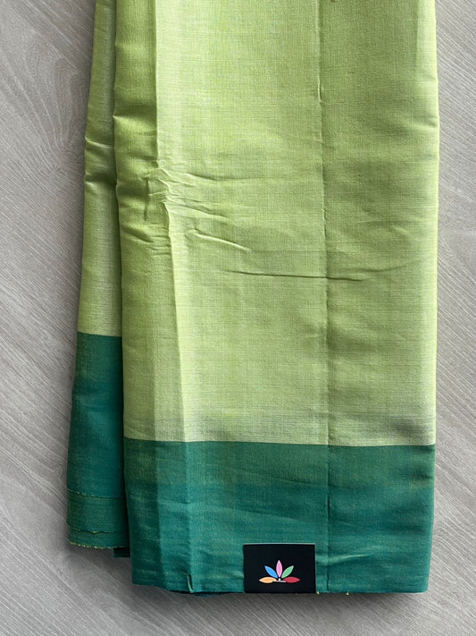 Tea Green Handloom Viscose Cotton Saree - 35518