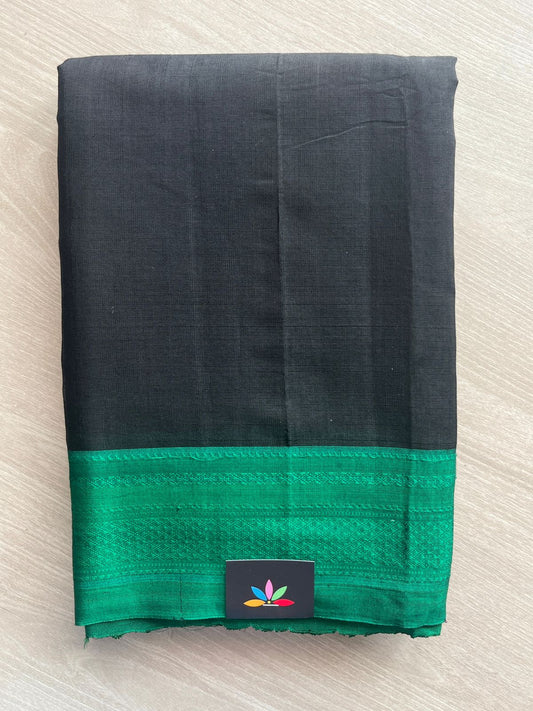 Black Handloom Viscose Cotton Saree - 35522