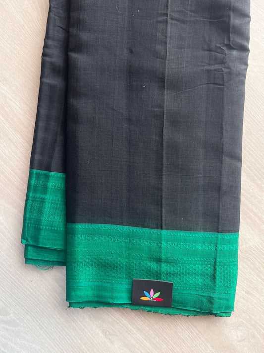 Black Handloom Viscose Cotton Saree - 35522
