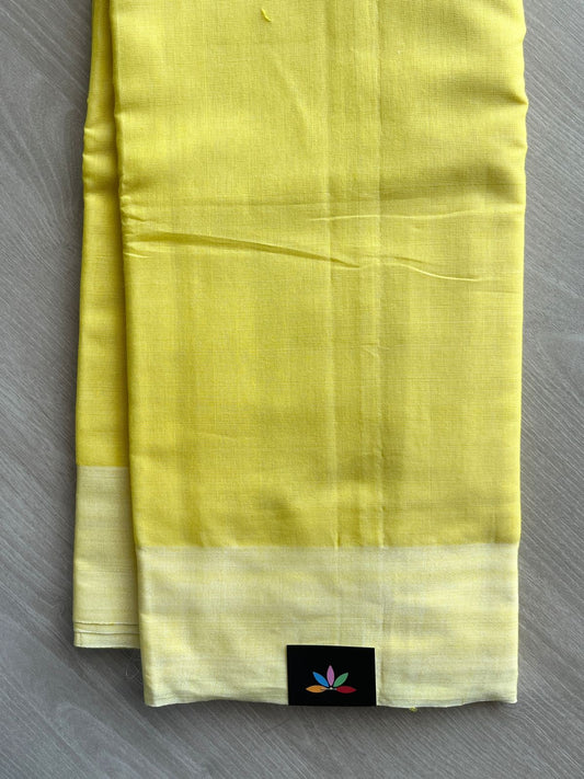 Corn Yellow Handloom Viscose Cotton Saree - 35524