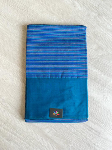 Stripped Ganga Jamuna Border Handwoven Cotton Saree -8976A