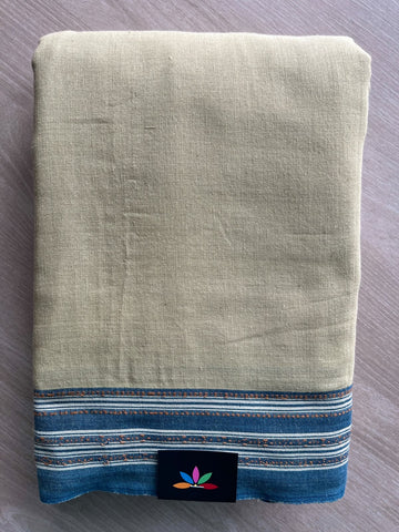 Natural Dyed Gadi Dhadi Handloom Cotton Saree - 35800-35801