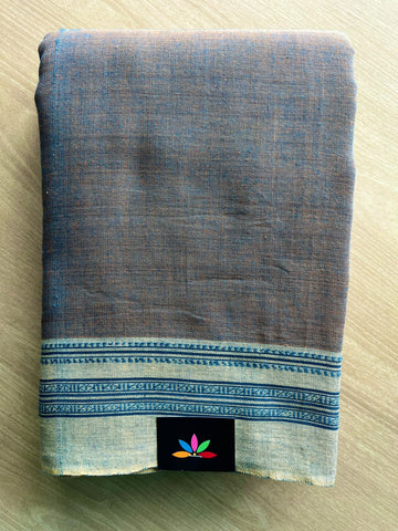 Natural Dyed Gadi Dhadi Handloom Cotton Saree - 35802-35803
