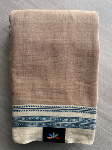 Natural Dyed Gadi Dhadi Handloom Cotton Saree - 35804-35805