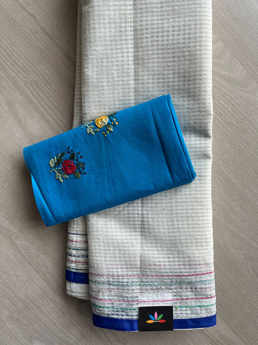Off-White Lambani Design Inspired Hand Embroidered Resham Kota Saree-29901
