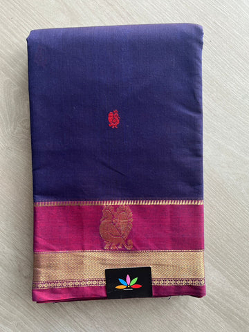 Deep Purple Handwoven Kanchi Cotton Saree -11422