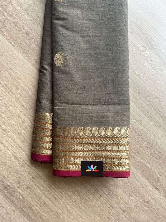 Zari Border Handloom Kanchi Cotton Saree -14008