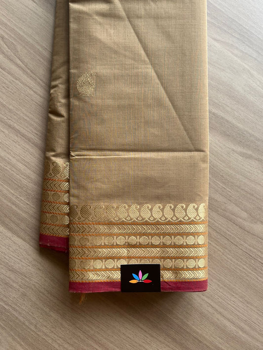 Zari Border Handloom Kanchi Cotton Saree -14009