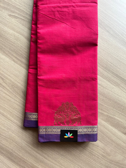 Handwoven Kanchi Cotton Saree -14018