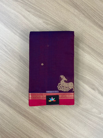 Handwoven Kanchi Cotton Saree -14022