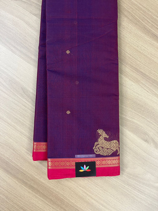 Handwoven Kanchi Cotton Saree -14022