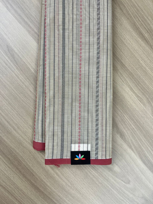 Striped Handloom Kanchi Cotton Saree -14024