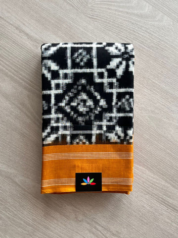 Handwoven Telia Rumal ikkat Cotton Saree  -12434