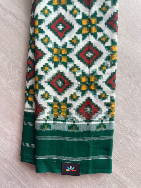 Handwoven Telia Rumal ikkat Cotton Saree - 27651