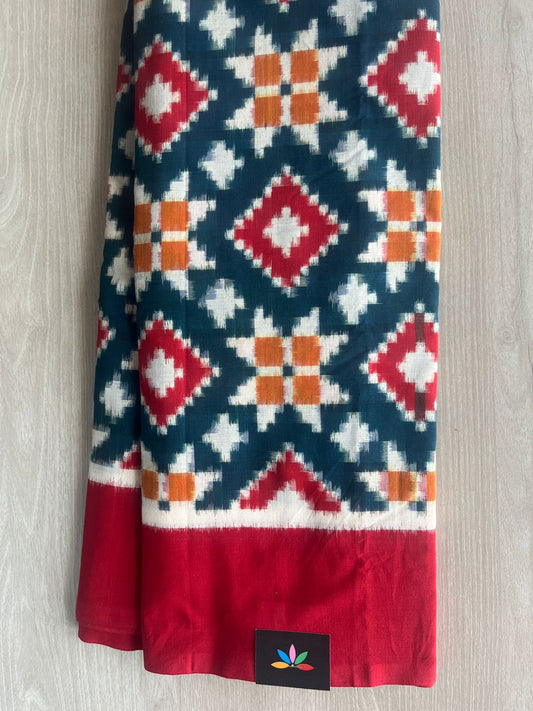 Handloom Telia Rumal ikkat Cotton Saree - 29236