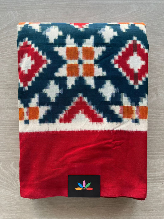 Handloom Telia Rumal ikkat Cotton Saree - 29236