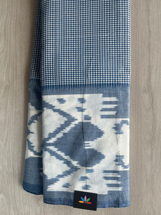 Handloom Double Ikkat Cotton Saree - 29240