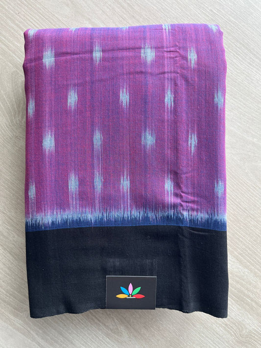 Dark Lilac Shade Handwoven Pochampally Ikkat Cotton Saree - 31757