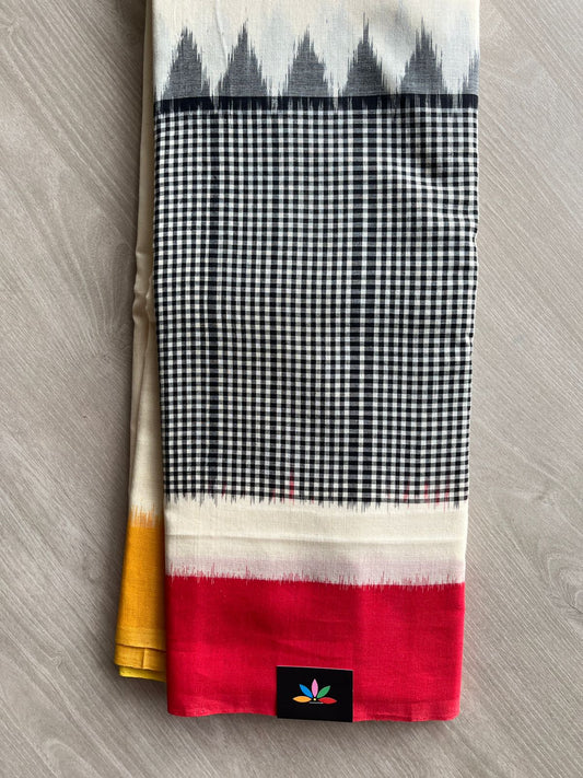 Handloom Pochampally Ikkat Cotton Saree - 32252