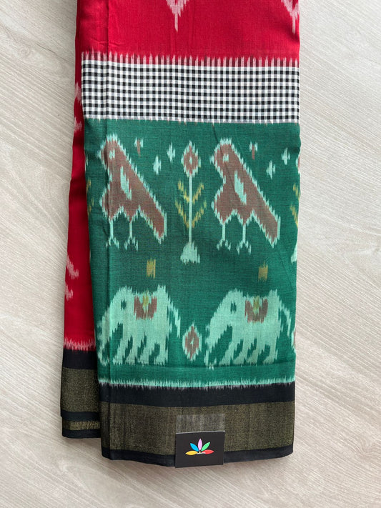 Handloom Pochampally Ikkat Cotton Saree - 32260