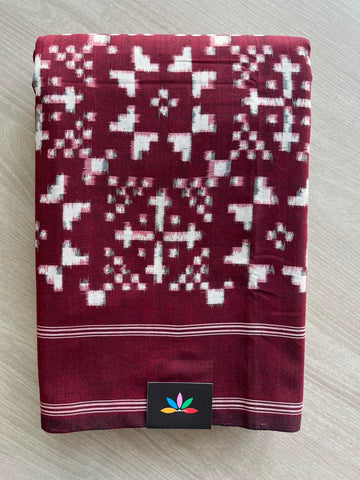 Handwoven Telia Rumal Ikkat Cotton Saree - 33469